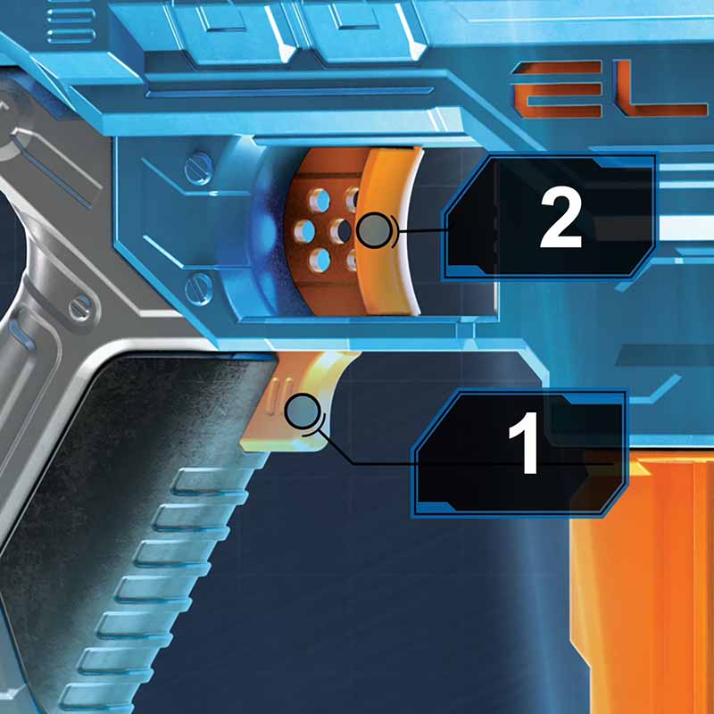 تفنگ بازی تیر فومی نرف موتوردار و خشاب دار Nerf Elite 2.0 Turbine CS-18 E9481